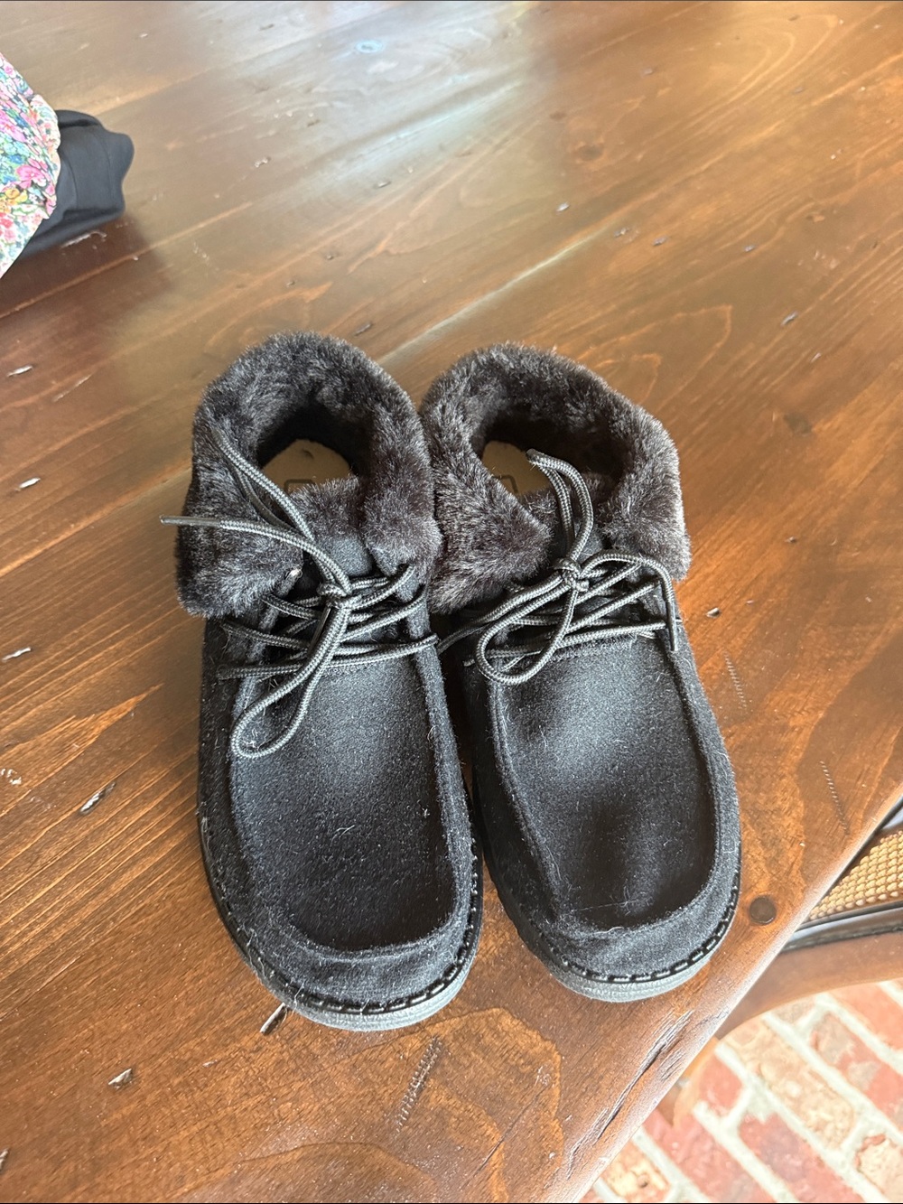 Hey Dude Black Faux-Fur Lined Slip-On